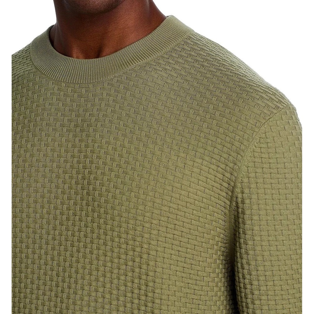Hugo Boss H-Imberto B&T Green Cotton Textured Knit Sweater Mens 2XT NEW $228